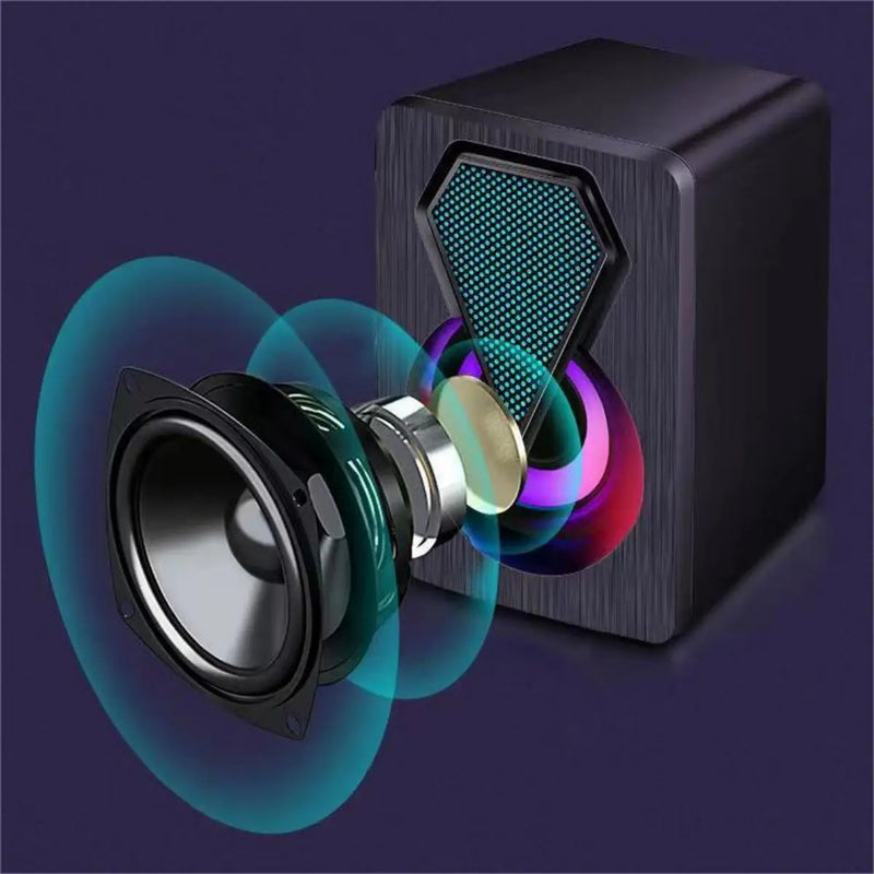 Caixa de som Pc Gamer Com Luz RGB Estéreo 2.0