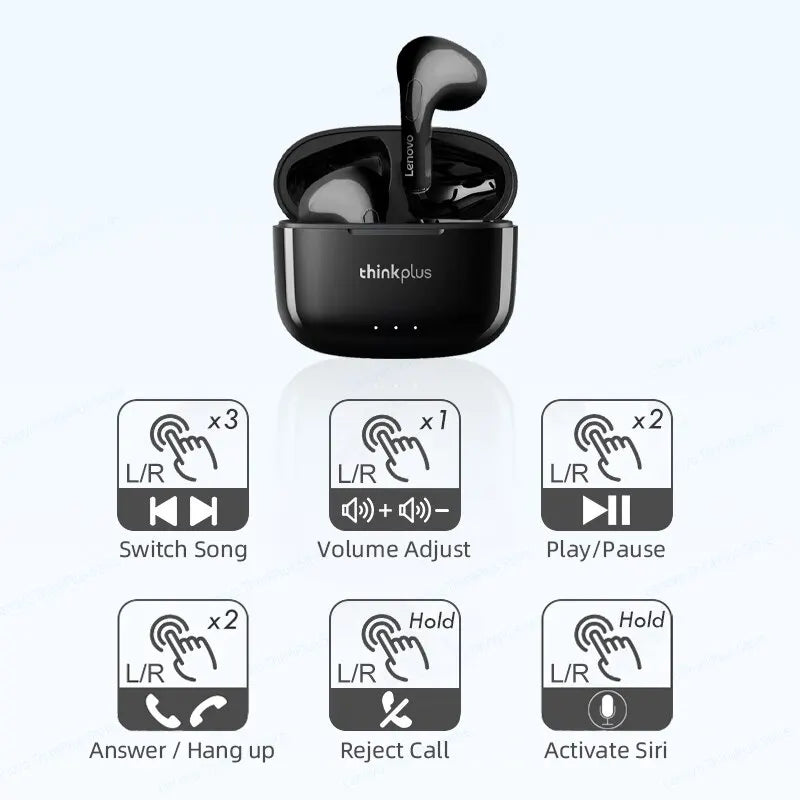 Lenovo LP40 Plus Bluetooth Earphones Wireless Headset Noise Reduction Headphones 230mAh HiFi Stereo Sports Earbuds With Mic